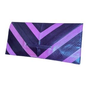BEIRN NWT XL Envelope Clutch Pink and purple chevron in genuine snakeskin NWT